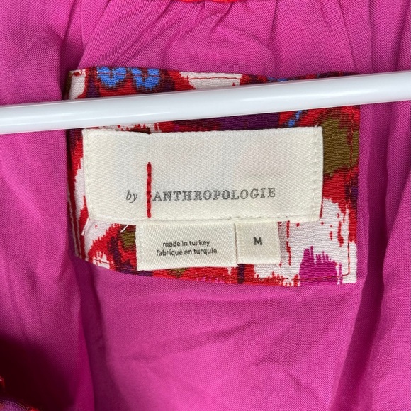 By Anthropologie Robin Tiered Mini Dress Women’s Size Medium in Raspberry Pink - Picture 7 of 10